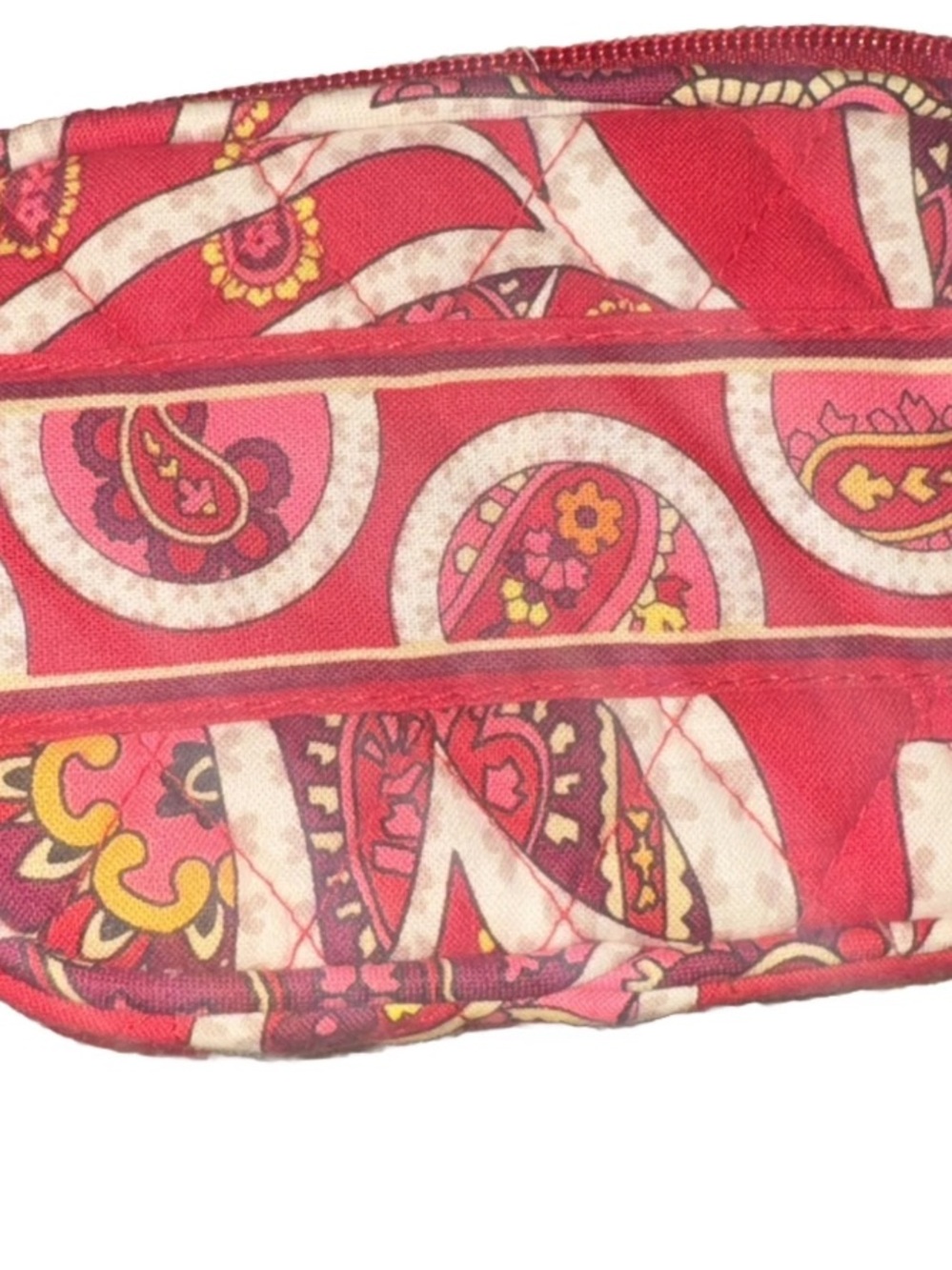 Vintage Vera Bradley Rosy Posies Change Purse Card Holder Pouch Pink Paisley Y2K